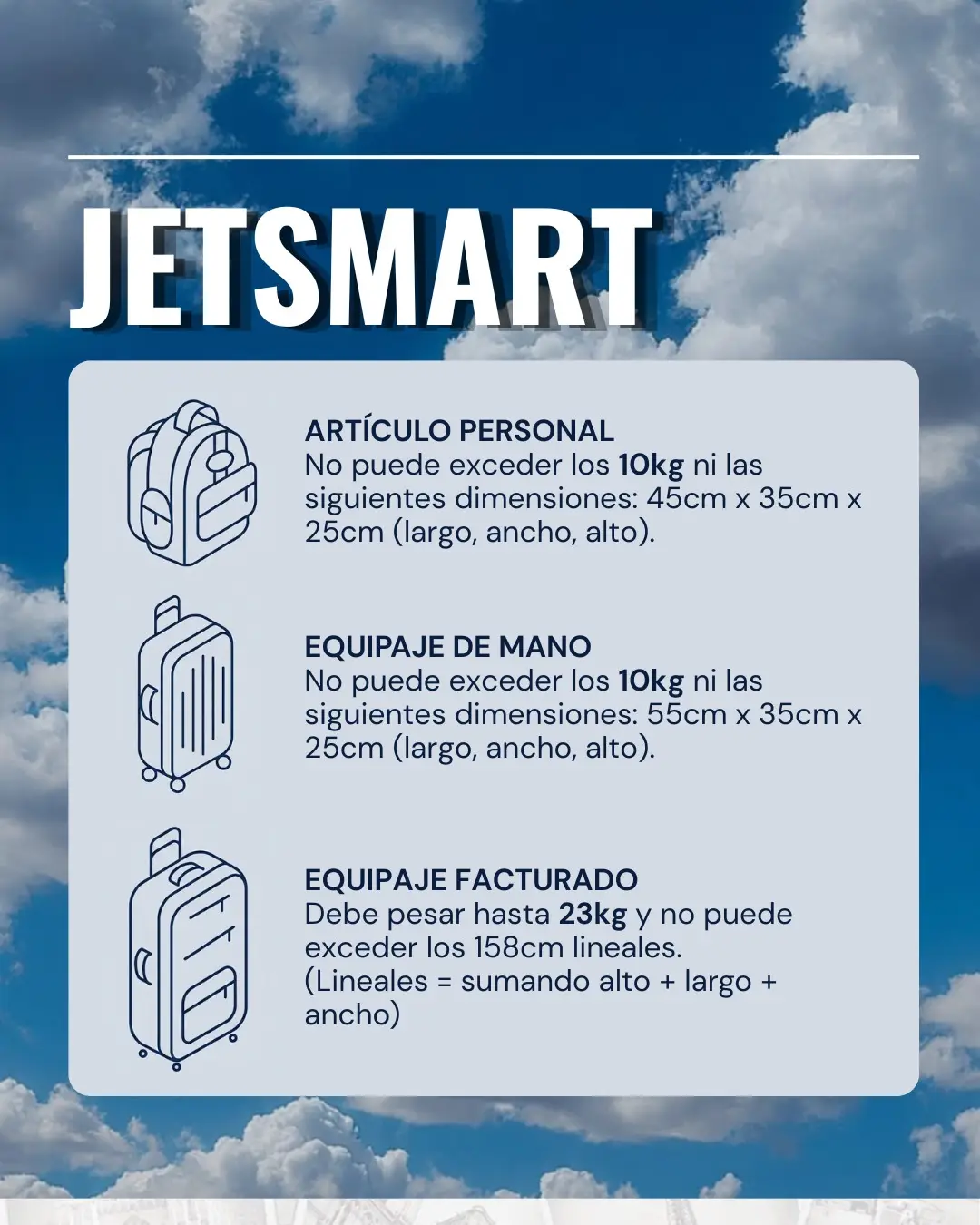 Equipaje permitido en JetSMART